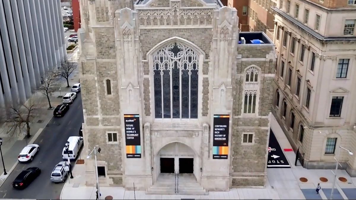 Audible Cathedral in Newark aerial view