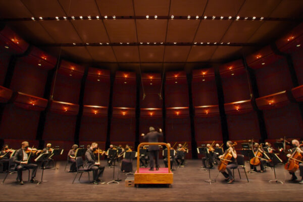 orchestra on stage at NJPAC