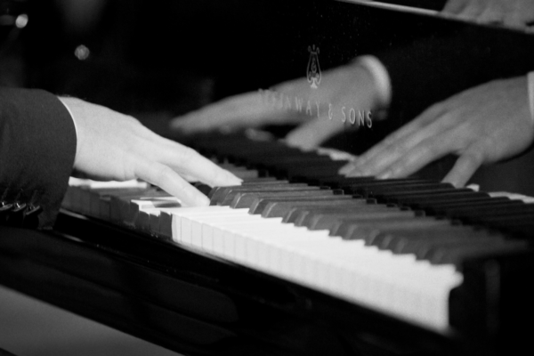Pianist Close-up while playing for the concert films