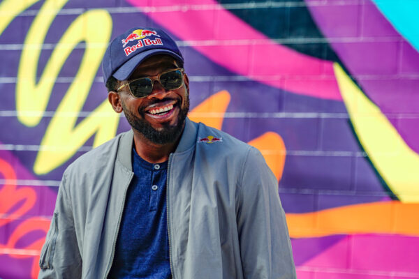 P.K. Subban in front of mural