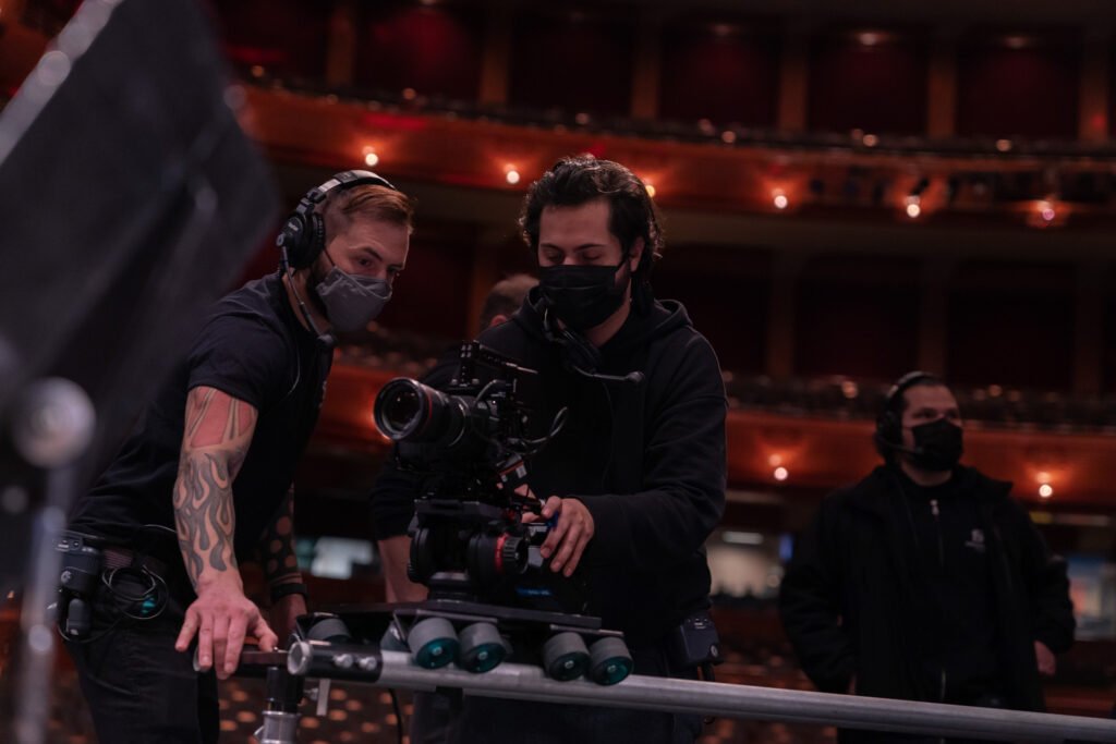 EMERGE_TRANSCEND_Yuri Alves_DreamPlay Films_NJSO_BTS_meredith whitefield__2103190040_WEB Dir. Yuri and Camera Op focused on slider