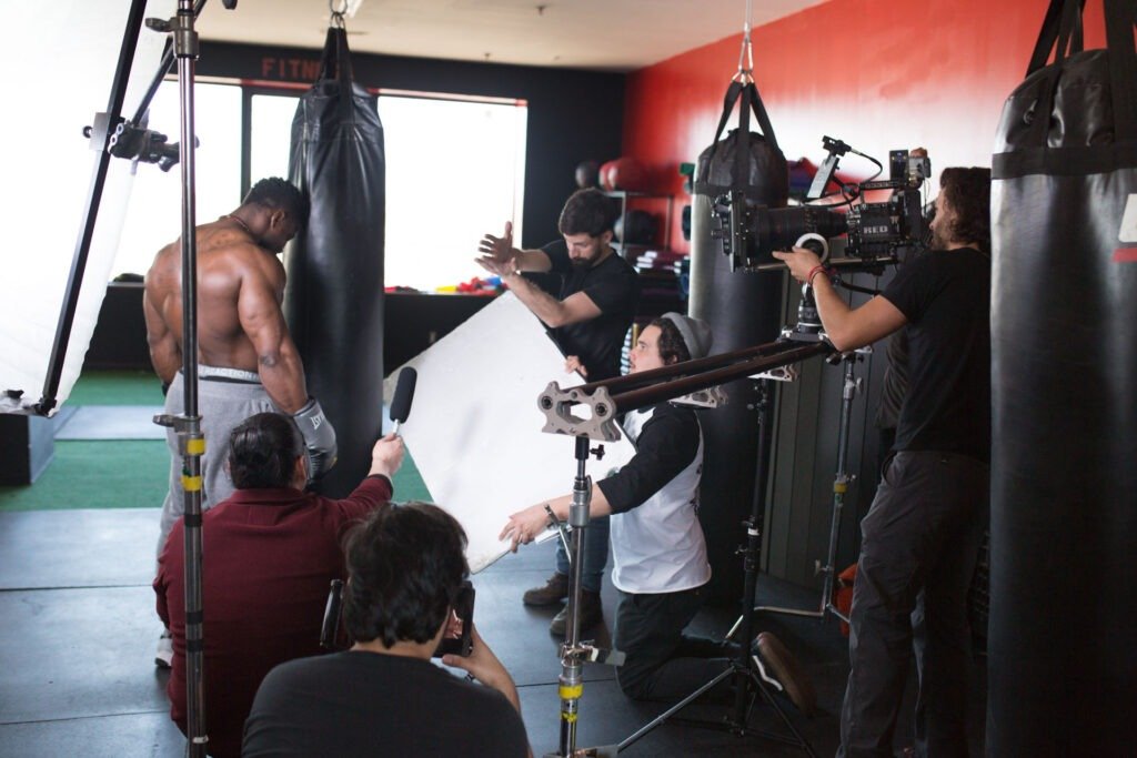 DreamPlay BTS GRIND_Li 5_WEB assortment of crew capturing boxing scene at multiple angles
