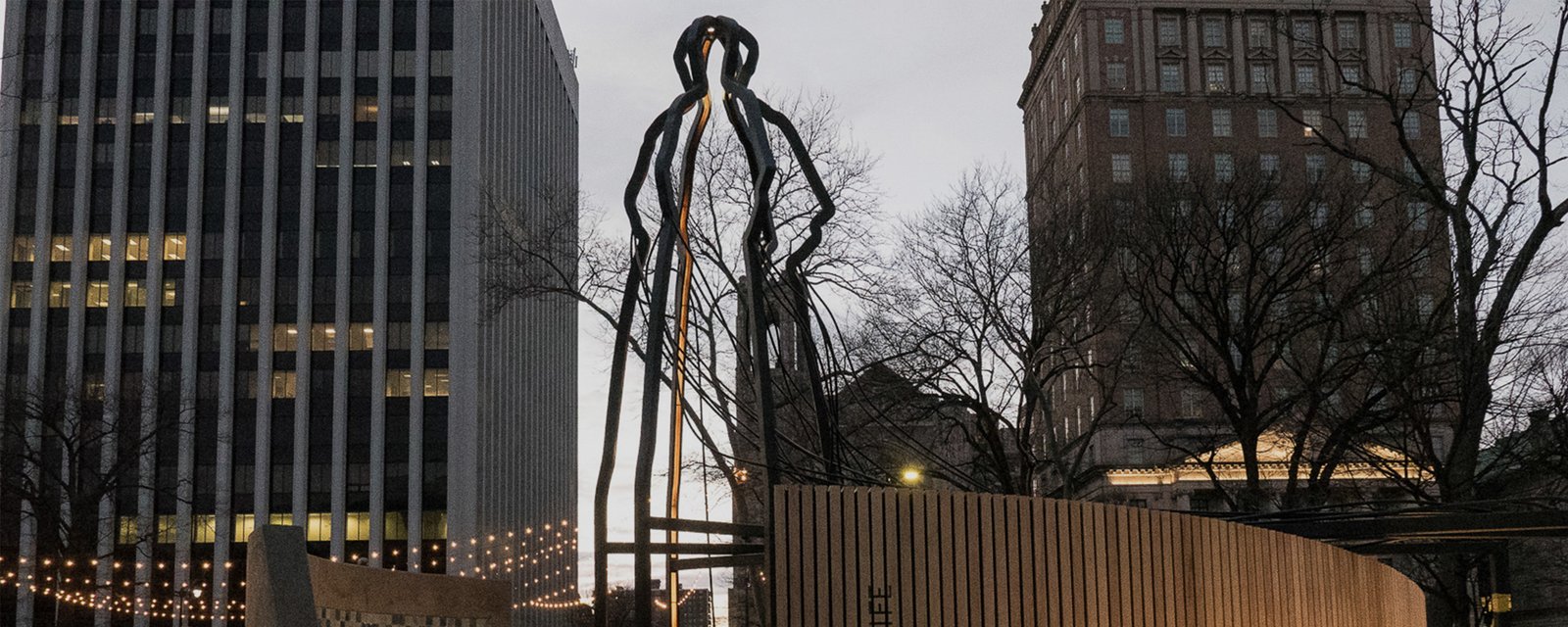 Harriet Tubman Monument at dusk