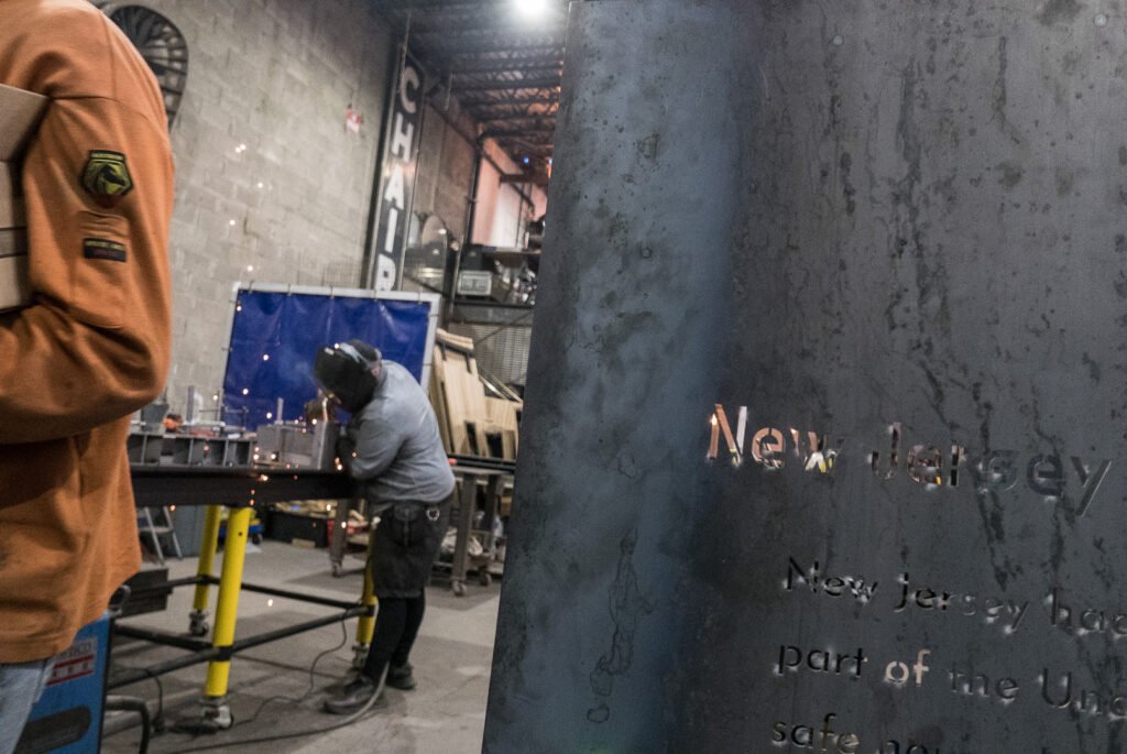 Harriet-Tubman-Monument_DreamPlay_Cesar-Melgar_select-2790844 Man Welding together two pieces of metal for the learning wall.