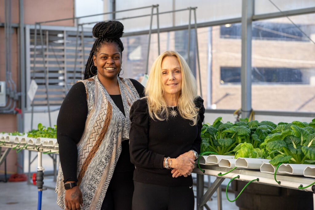 Barbara Mintz and Wykerria Campbell at The Beth Greenhouse Garden - Photo by Sofia Tome