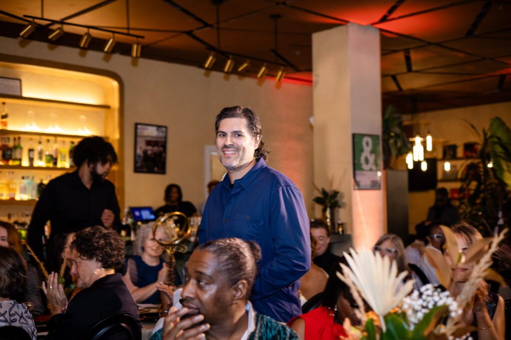 Igor Alves receives the Artist of the Year award at Newark Arts Honors. Igor Alves receives the Artist of the Year award at Newark Arts Honors